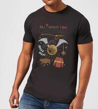 Harry Potter All I Want Men's Christmas T-Shirt - Black - S