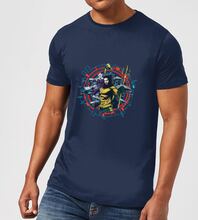 Aquaman Circular Portrait Men's T-Shirt - Navy - S