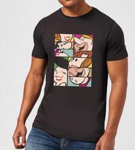 The Flintstones Cartoon Squares Men's T-Shirt - Black - S - Black