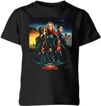 Captain Marvel Movie Starforce Poster Kids' T-Shirt - Black - 3-4 Years - Black