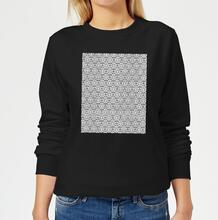 Candlelight Lace Fabric Pattern Women's Sweatshirt - Black - 5XL