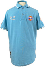 Gulf Vintage polo-shirt. Retro lysblå XL