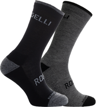 Rogelli Merino Wool 2-Pack Vinterstrømper, Grey/Black, 36-39