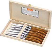 Jean Dubost Laguiole kniver, 6 stk, oliventre