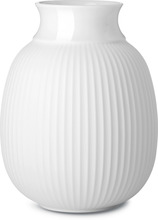 Lyngby Porcelæn Porcelæn Curve Vase H17 hvit håndlaget porselen