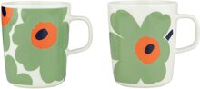 Marimekko Unikko kopp 2,5 dl 2 stk, hvit/sage/orange