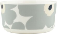 Marimekko Unikko skål 5 dl, hvit/grå/sand/blå