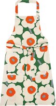 Marimekko Pieni Unikko forkle, grønn/oransje