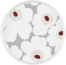 Marimekko Unikko tallerken 20 cm, grå/rød/gul