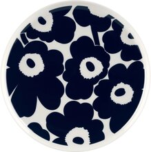 Marimekko Unikko tallerken, 25 cm, hvit/blå