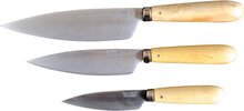 Pallarés Tradisjonelle Kjøkkenkniver 3 stk, etui av stoff, 9, 13, 16 cm