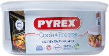 Pyrex Cook & Freeze Ildfast form med Lokk/Matboks 15x7 cm 1,1 liter