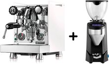 Rocket Mozzafiato Cronometro R espressomaskin Hvit + Fausto kaffekvern