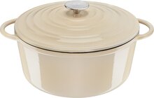 Tefal LOV rund støpejernsgryte 7.4 liter, beige