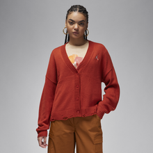 Nike Jordan Women's Distressed Cardigan - Red - 50% Recycled Polyester