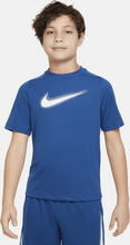 Nike Multi Older Kids' (Boys') Dri-FIT Graphic Training Top - Blue - 50% Recycled Polyester