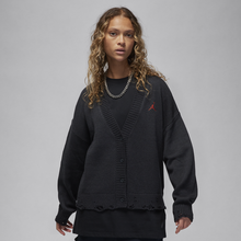 Nike Jordan Women's Distressed Cardigan - Black - 50% Recycled Polyester