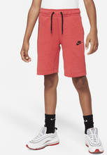 Nike Tech Fleece Older Kids' (Boys') Shorts - Red - 50% Sustainable Blends