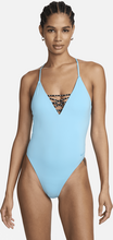 Nike Swim Sneakerkini 2.0 Women's Cross-Back One-Piece Swimsuit - Blue - 50% Recycled Polyester