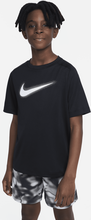 Nike Multi Older Kids' (Boys') Dri-FIT Graphic Training Top - Black - 50% Recycled Polyester