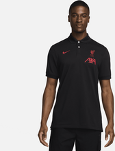 Liverpool F.C. The Nike Polo Men's Nike Dri-FIT Football Polo - Black - 50% Recycled Polyester