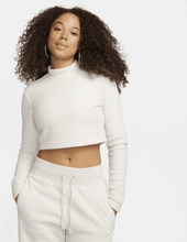 Nike Sportswear Phoenix Plush Women's Slim Mock-Neck Long-Sleeve Cropped Cosy Fleece Top - Brown