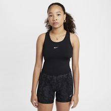 Nike One Fitted Older Kids' (Girls') Dri-FIT Tank Top - Black - 50% Recycled Polyester