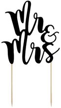 Cake Topper Mr & Mrs Svart