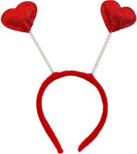 Diadem med Hjärtan Röd - One size