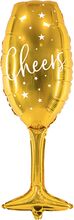 Folieballong Cheers Champagneglas Guld - 1-pack