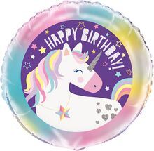 Folieballong Happy Birthday Unicorn - 1 pack