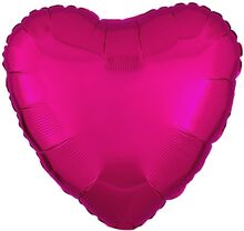 Folieballong Hjärta Metallic Fuschia