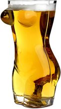 Gigantiskt Ölglas Kvinnokropp