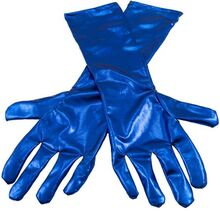 Långa Handskar Metallicblå - One size