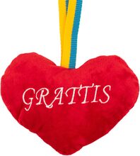 Hjärta Grattis med Blå/Gult Band