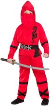 Ninja Röd Barn Maskeraddräkt - Large