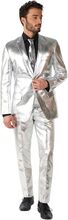 OppoSuits Shiny Silver Kostym - 56