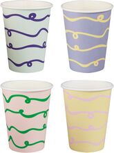 Pappersmuggar Pastell Wavy - 8-pack