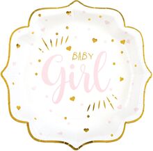 Papperstallrikar Baby Girl - 10-pack