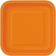 Papperstallrikar Kvadrat Orange - 14-pack
