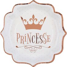 Papperstallrikar Princesse Roséguld - 10-pack