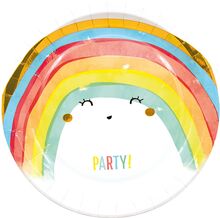 Papperstallrikar Rainbow Party - 8-pack