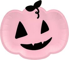 Papperstallrikar Rosa Pumpa Halloween - 6-pack