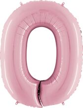 Sifferballong Ljusrosa Pastell - Siffra 0