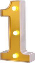 Siffra Guld med LED-Belysning - Siffra 1