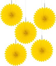 Pappersfjädrar Sunshine Yellow - 5-pack