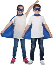 Superhjälte Cape med Mask Blå Barn - One size