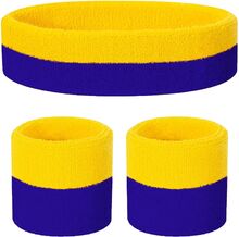 Svettarmband & Pannband Blå/Gul