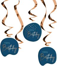 Swirls Happy Birthday True Blue - 5-pack