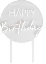 Tårtdekoration i Akryl Happy Birthday